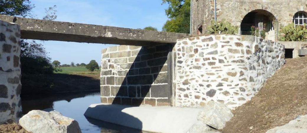 Moulin Colin - aménagement de l'ouvrage - Bassin de l'Oudon - septembre 2018