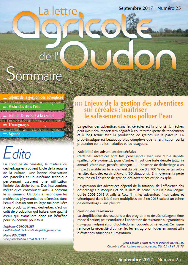 Lettre agricole de l’Oudon n°25