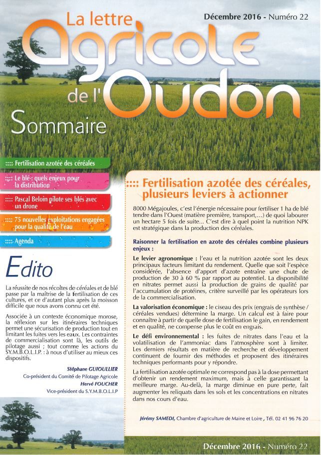 Lettre agricole de l’Oudon n°22