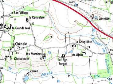 Extrait de la carte I.G.N. ©