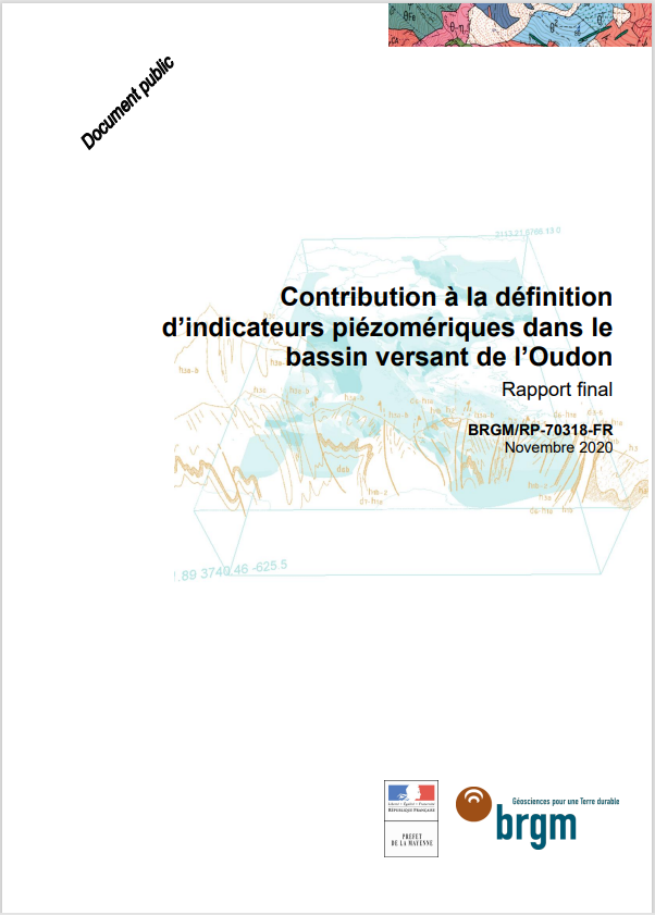 Contribution à la définition d’indicateurs piézomériques dans le bassin versant de l’Oudon